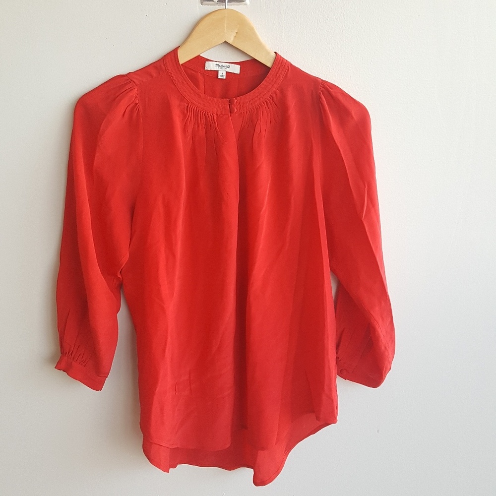 Madewell Silk Red Top